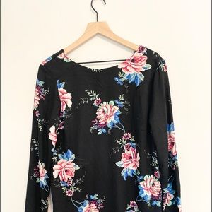 One Clothing Black Floral Long Sleeve Dress